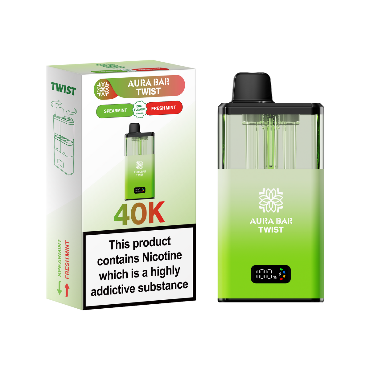 Aura Bar Twist 40K Prefilled Pod Kit (Box of 5)