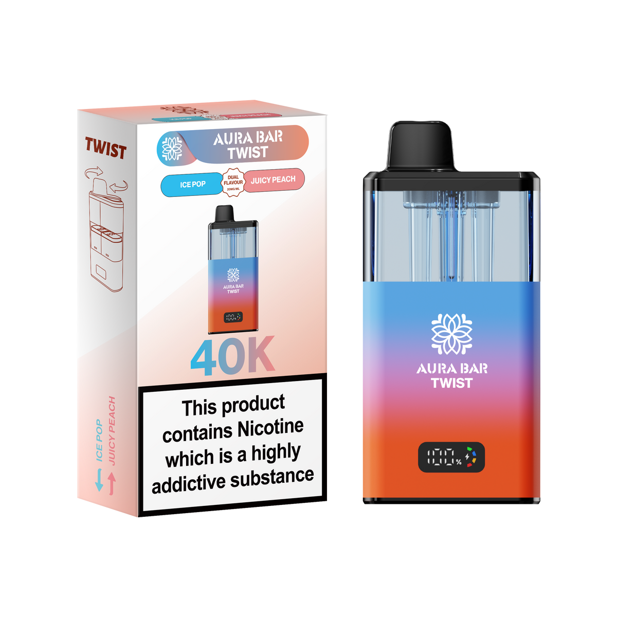 Aura Bar Twist 40K Prefilled Pod Kit (Box of 5)