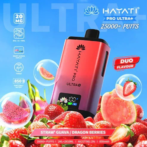 Hayati Pro Ultra Plus 25000 Kit - Straw' Guava / Dragon Berries